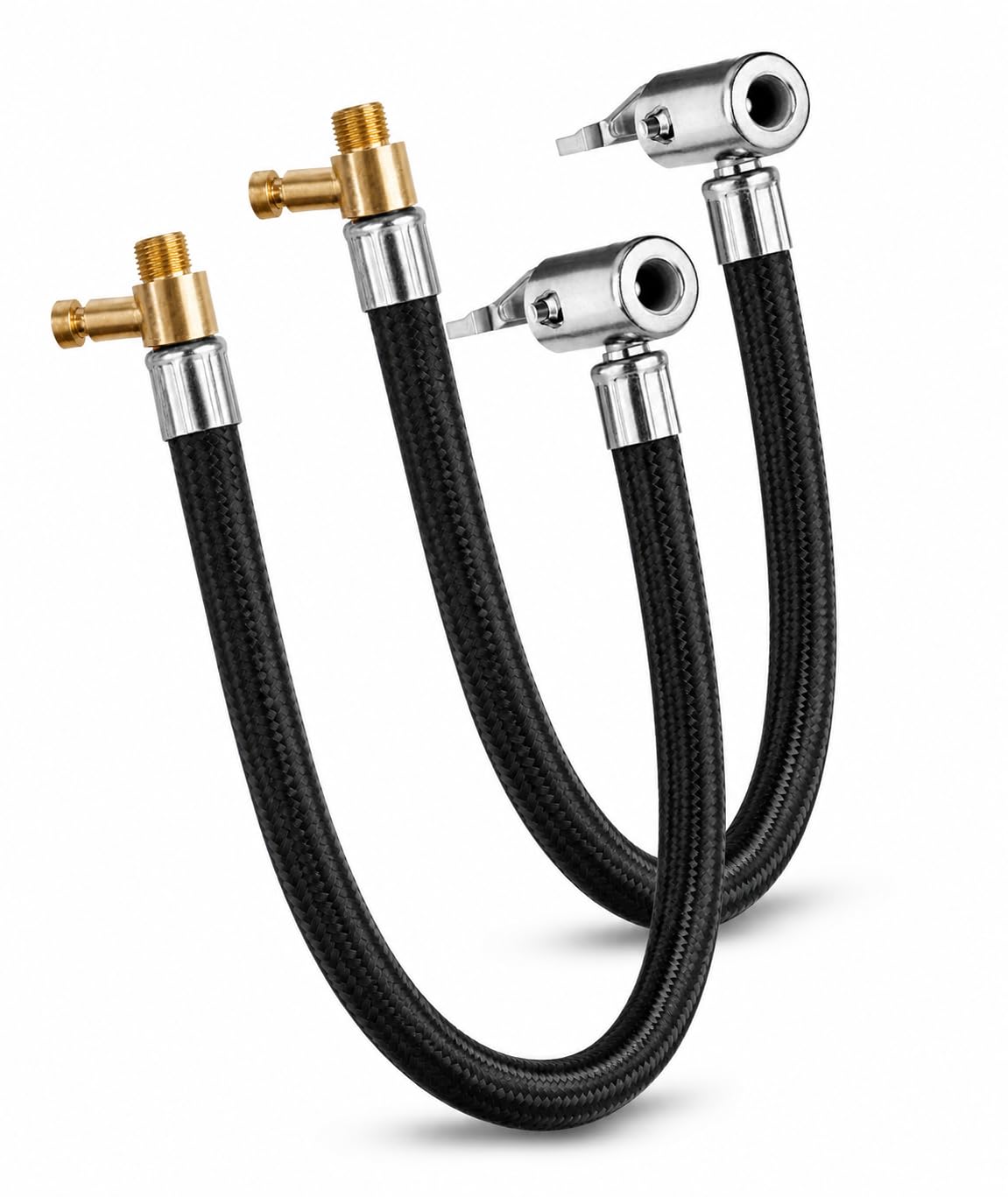 2PCS Tyre Inflator Pipe,30cm Deflatable Air Hoses, Universal Vehicle Compatibility for Car Bike Motorcycle, Flexible Rubber Construction with Quick Connect Fittings-image-11