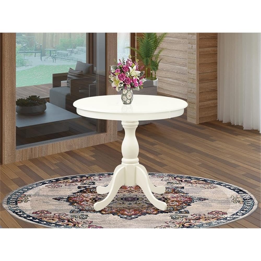 East West Furniture Tavolo Da Cucina Rotondo Moderno EST-MAH-TP - Legno Asiatico Mogano - Diametro 76 Cm - 2