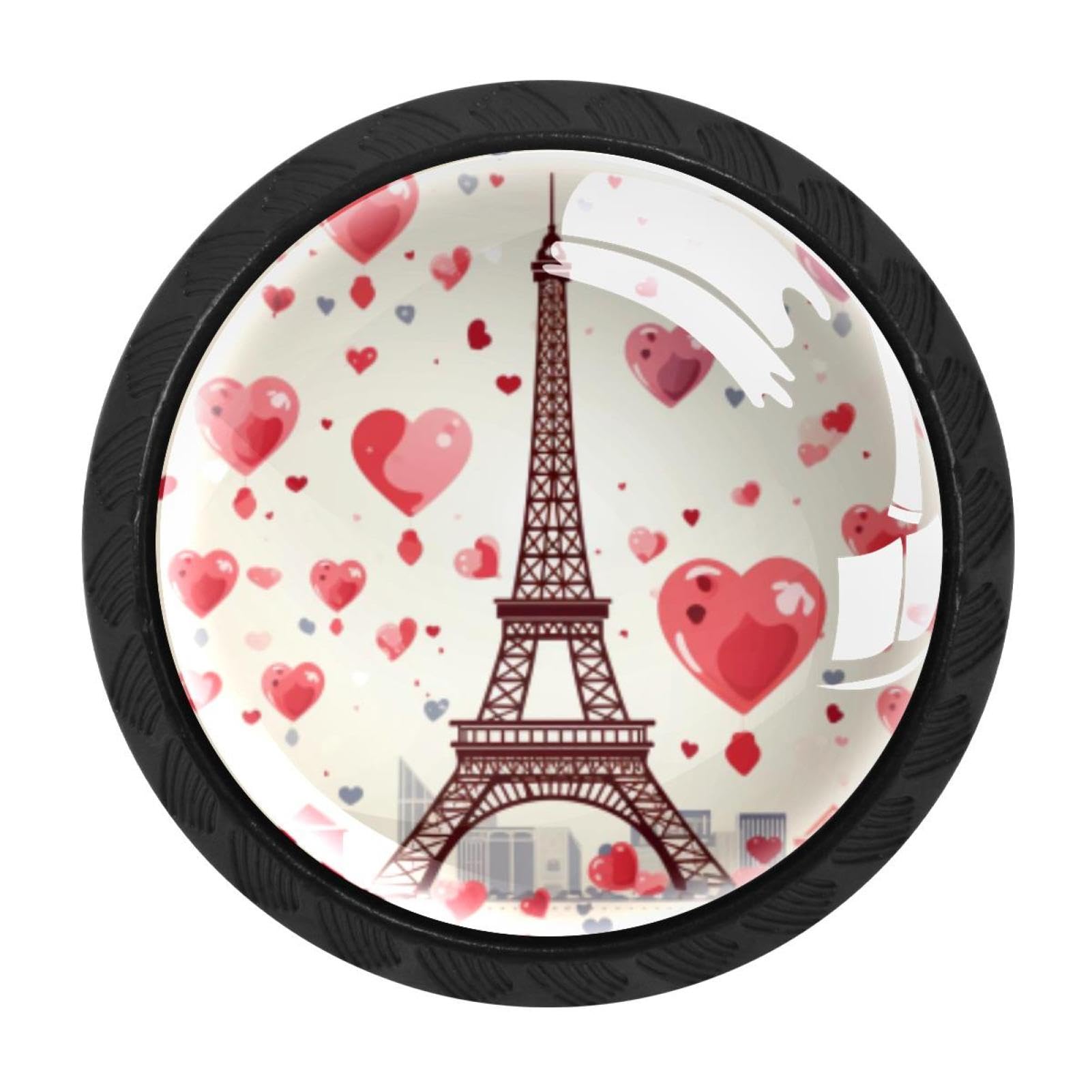 Chenzzzz Multicolored 17 4 Pieces Kitchen Cabinet Knobs Eiffel Tower Valentine's Day Drawer Knobs Dresser Knobs Drawer Pulls Door Knobs Dresser Drawer Handles Knobs For Dresser Drawers