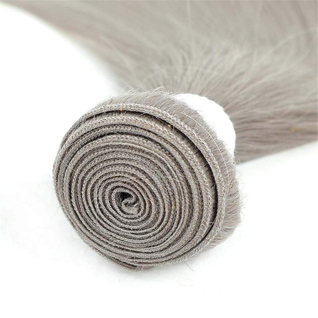 Tissage En Lot Brésilien Naturel Remy Lisse Gris Argenté, Extension De Cheveux, 8 À 26 Pouces, Lots De 1/3/4 Pièces
