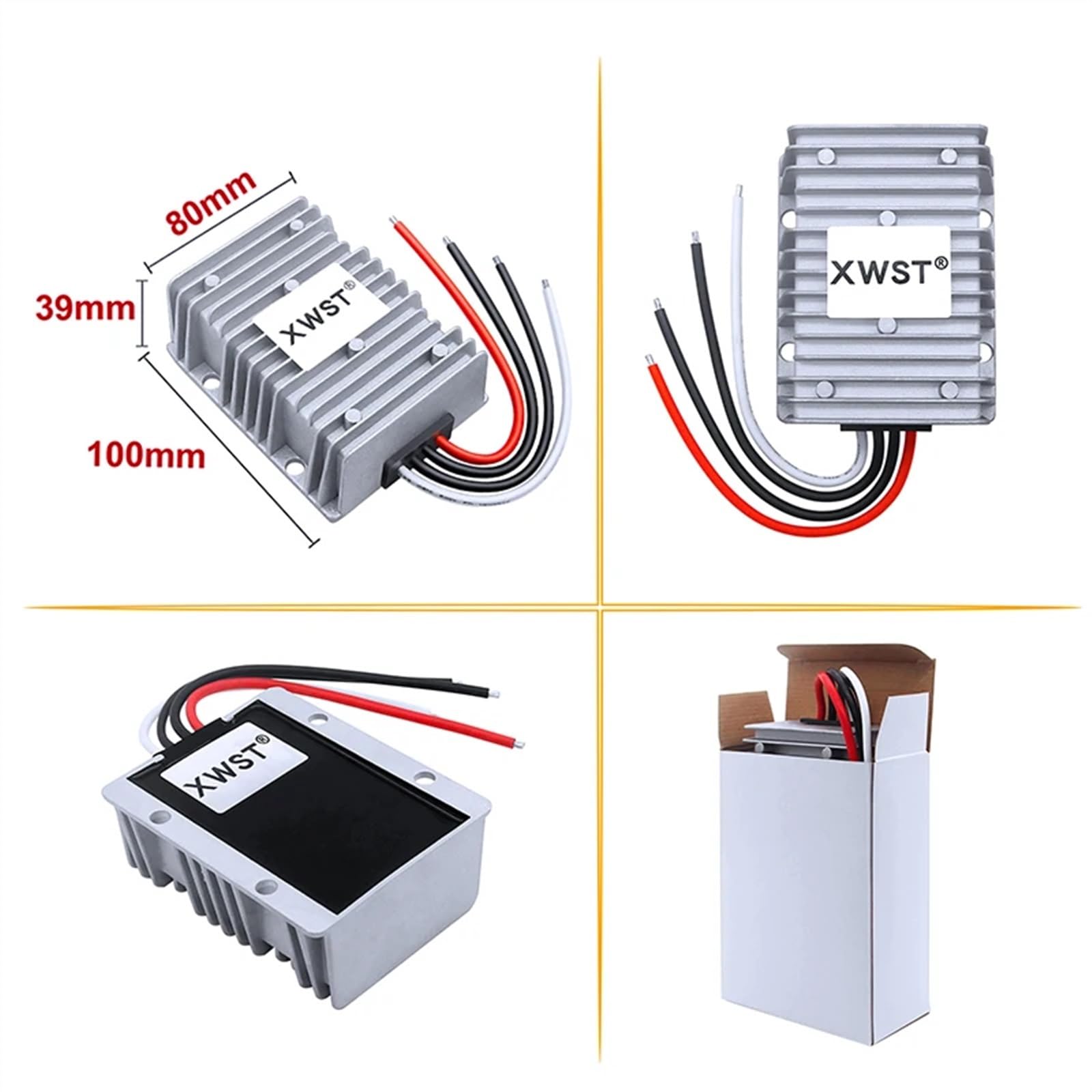 DC DC Boost Stabilizzatore Convertitore da 12V a 27V Step Up Power Inverter 1-20A Modulo regolatore di tensione for auto for solare(10A Aluminum L)