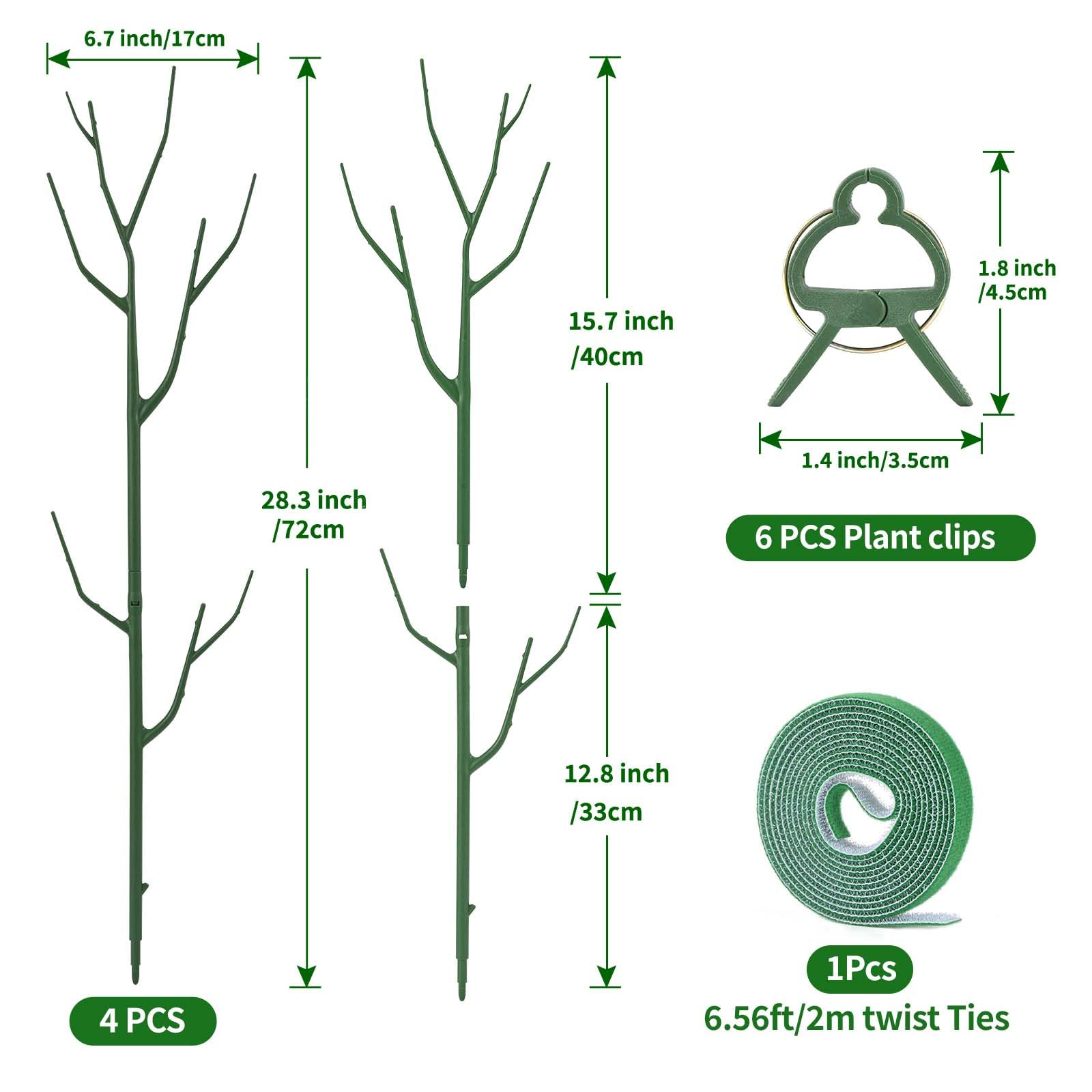 4-Pack Stackable Plant Support Sticks, Garden Stakes for Indoor Outdoor Plants and Monstera Support - Image 2