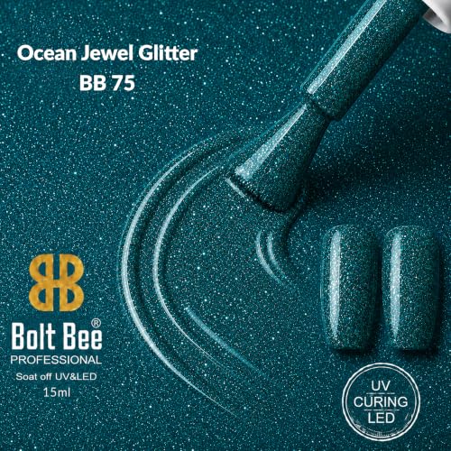 Image of BOLT BEE 15ML Gel Nail Polish 1Pc Clear Pink Glitter Nail Polish Soak Off UV LED Nail Gel Polish Nail Art Starter Manicure Salon DIY at Home, 0.5 OZ (1) (75)