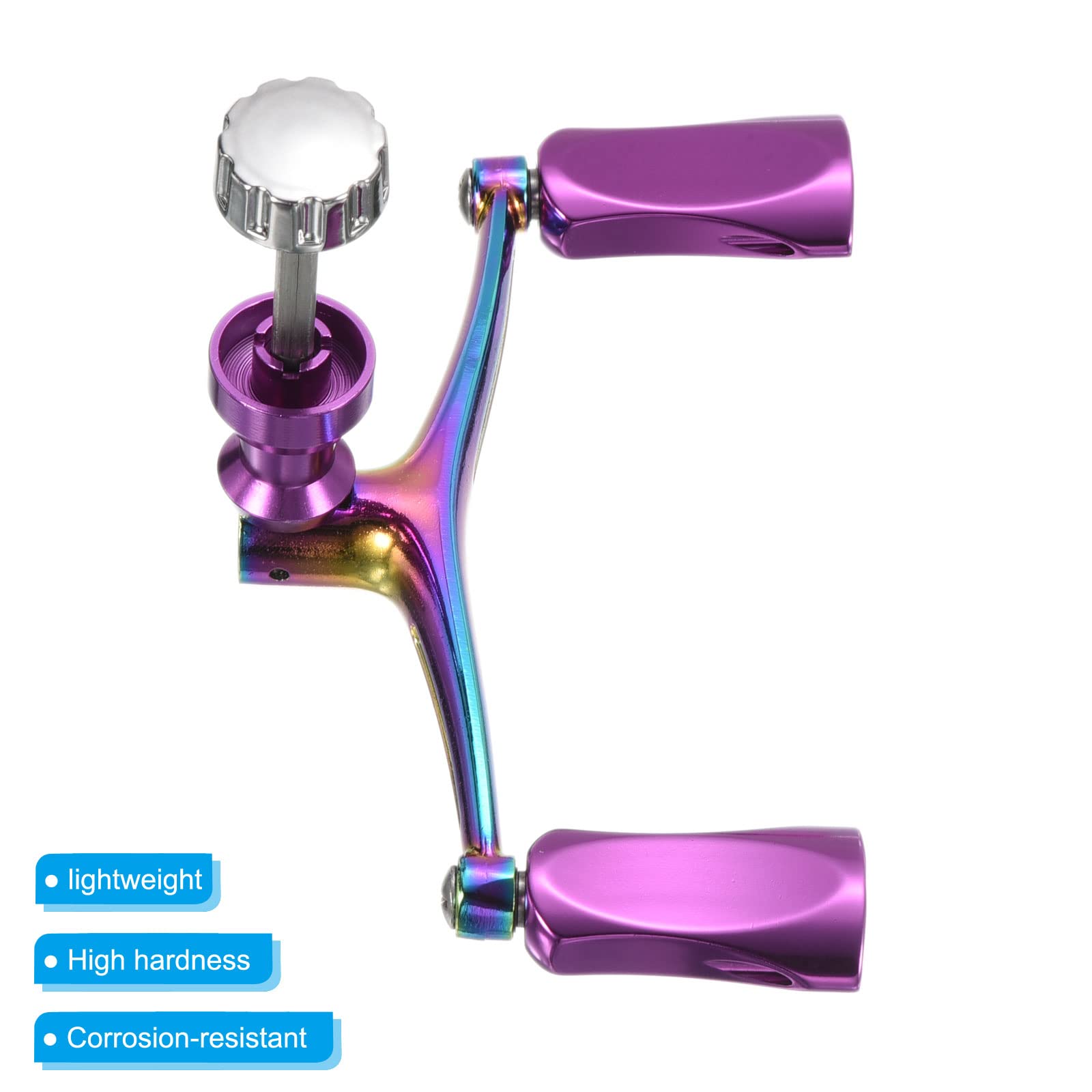 PATIKIL Pesca Carrete Mango Reemplazo, Aluminio Potencia Mango Doble Perilla Agarre para Balancín Brazo Accesorio, Colorido