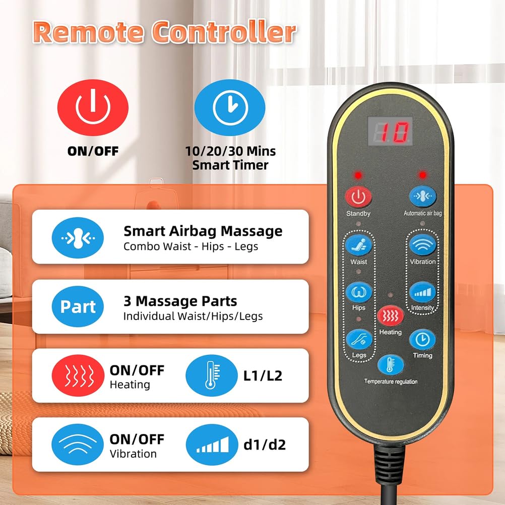 Colchón de Masaje de Calentamiento y vibración, cojín de Masaje Completo Sistema de Masaje Triple SPA Shiatsu, Vibración, Termoterapia para aliviar el Dolor
