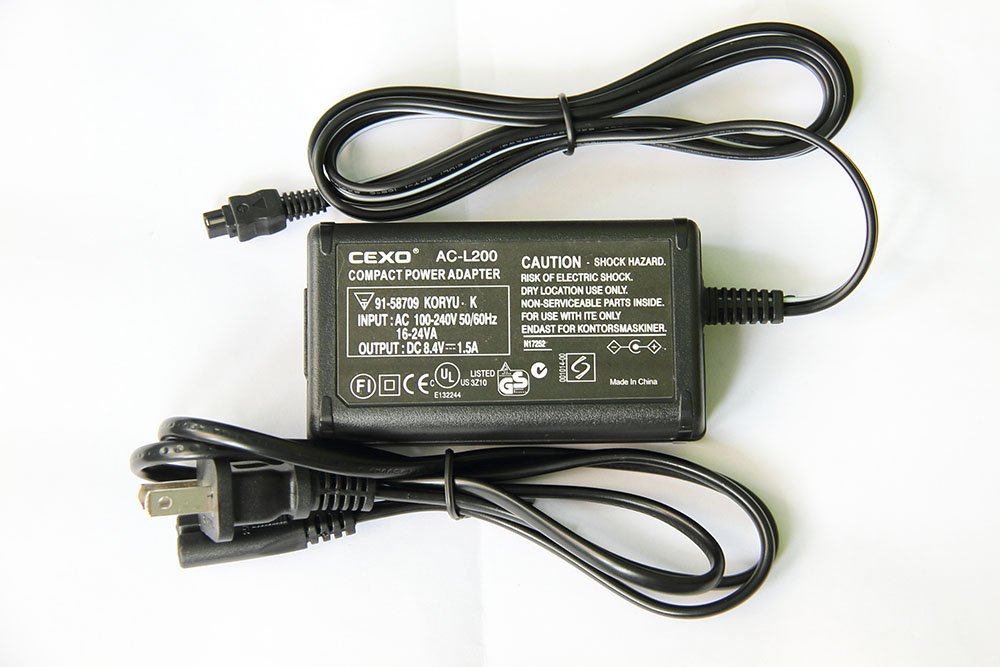 AC-L200 AC Power Adapter Charger Compatible with Sony AC-L200 AC-L200C AC-L25 AC-L25A, AC-L25B, AC-L25C for Handycam DCR-DVD7,DCR-DVD105,DCR-DVD108,DCR-DVD203,DCR-DVD205,DCR-DVD305,DCR-DVD308,DCR-HC20