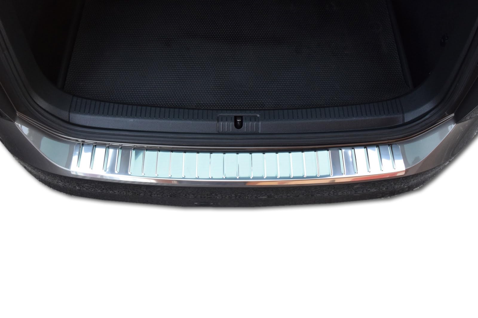J&J AUTOMOTIVE Protezione Paraurti Posteriore per Volkswagen Golf 7 Break 2012-2019, su Misura, Salvabordo di Carico Antigraffio, Cromata