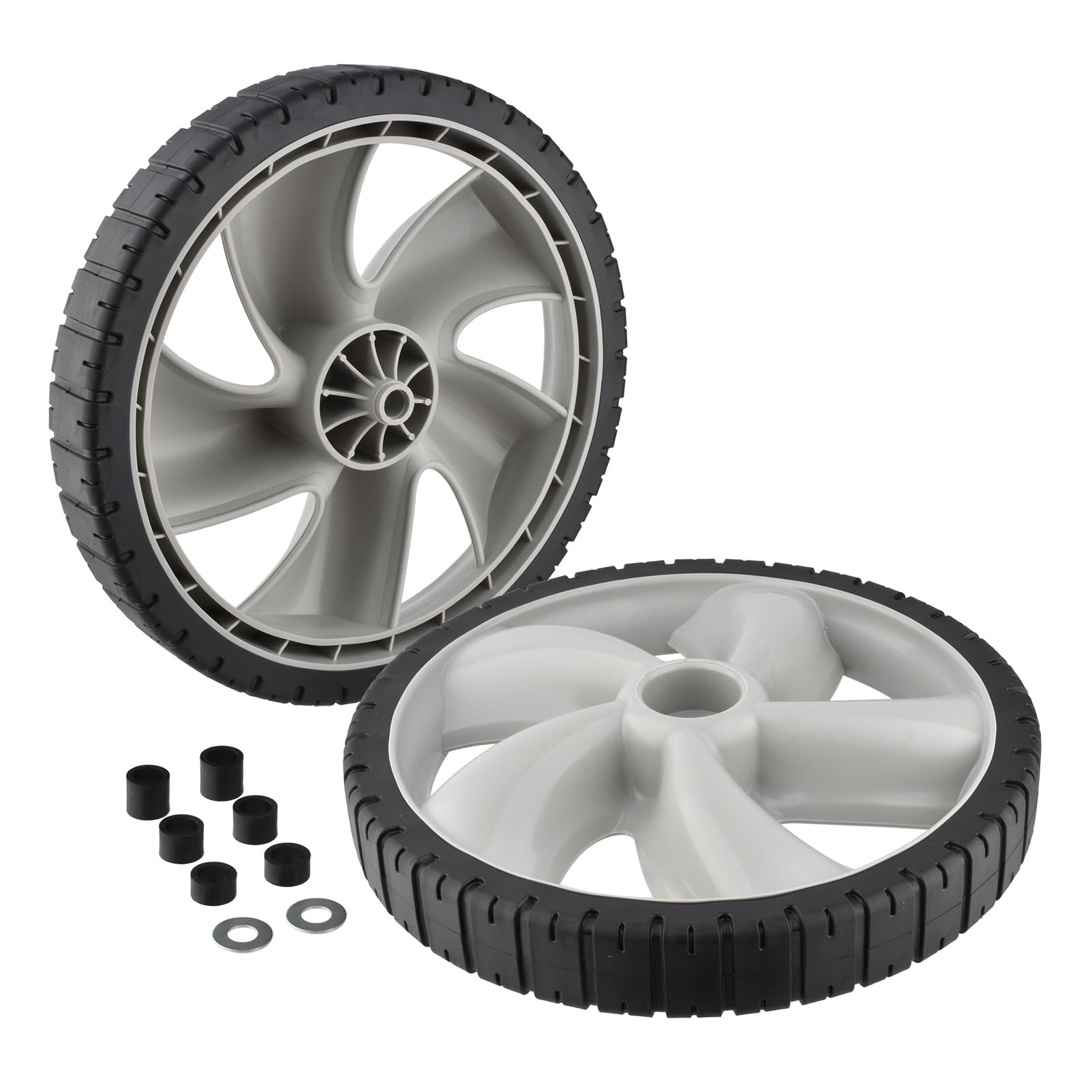 2 Pezzi Ruota in plastica 12 Pollici 490-324-0002 per Craftsman per Poulan per Brute per Honda per Husqvarna per Macchine da Cantiere per Tosaerba con Guida a Terra