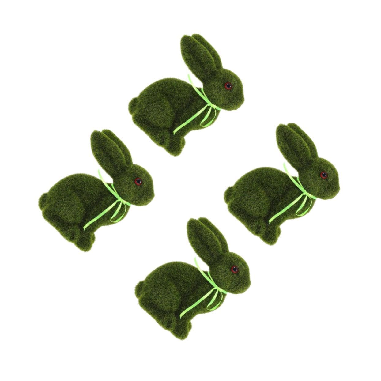 SOLUSTRE 4stücke Adorable Flocked Bunny Dekoration Für Ostern Realistische Plüschkaninchenfigur Für Wohnkultur Und Festliche Anlässe Und Sicher