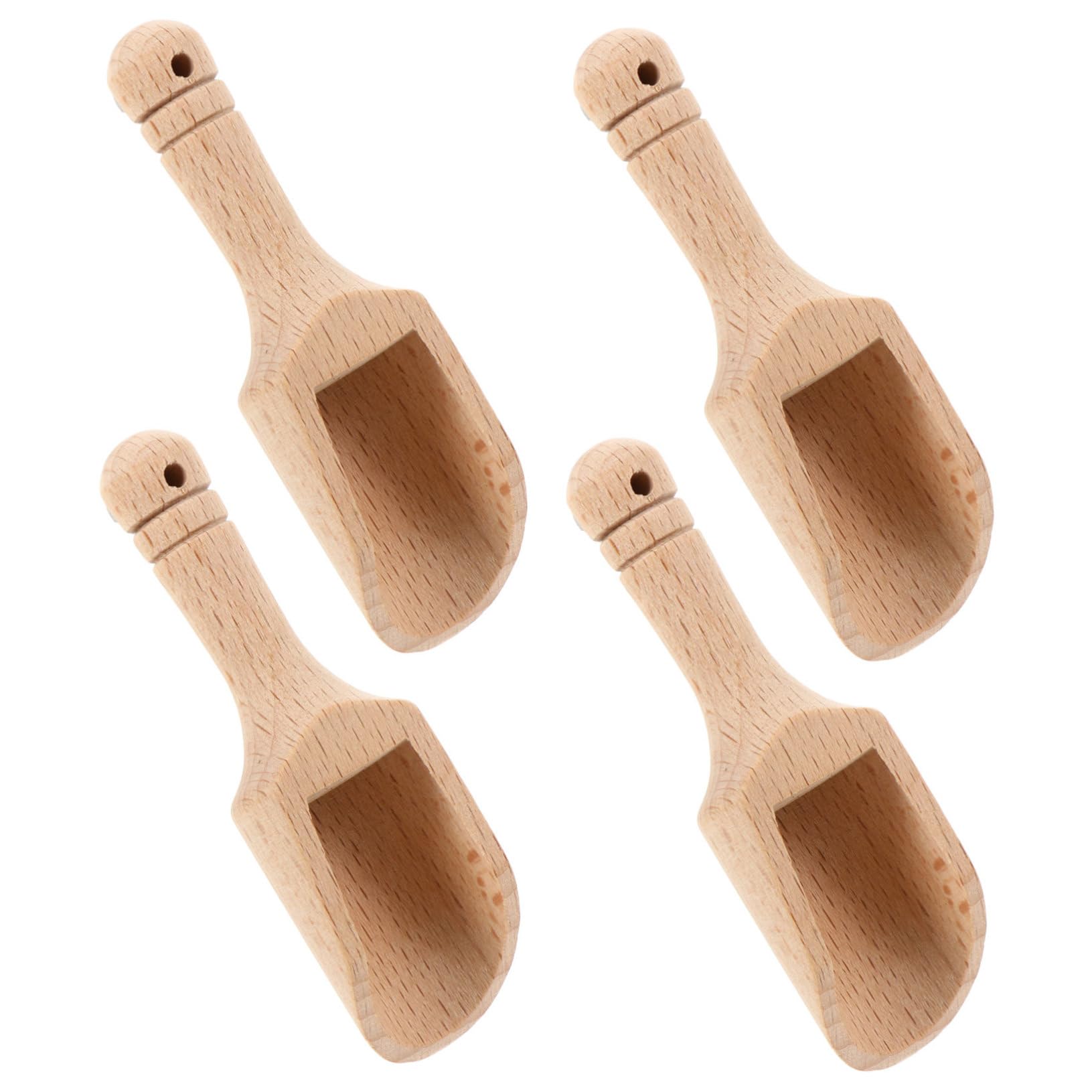 BRIGHTFUFU Lightweight Wooden Teaspoon for Loose Tea Mini Scoop for Epsom Salt Milk Powder Scoops