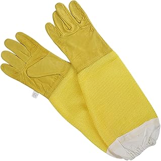 Happyyami Beekeeping Gloves bee Gloves Beekeeping Sheepskin Gloves Beekeeping Tool Bee Tool Protection Beehive