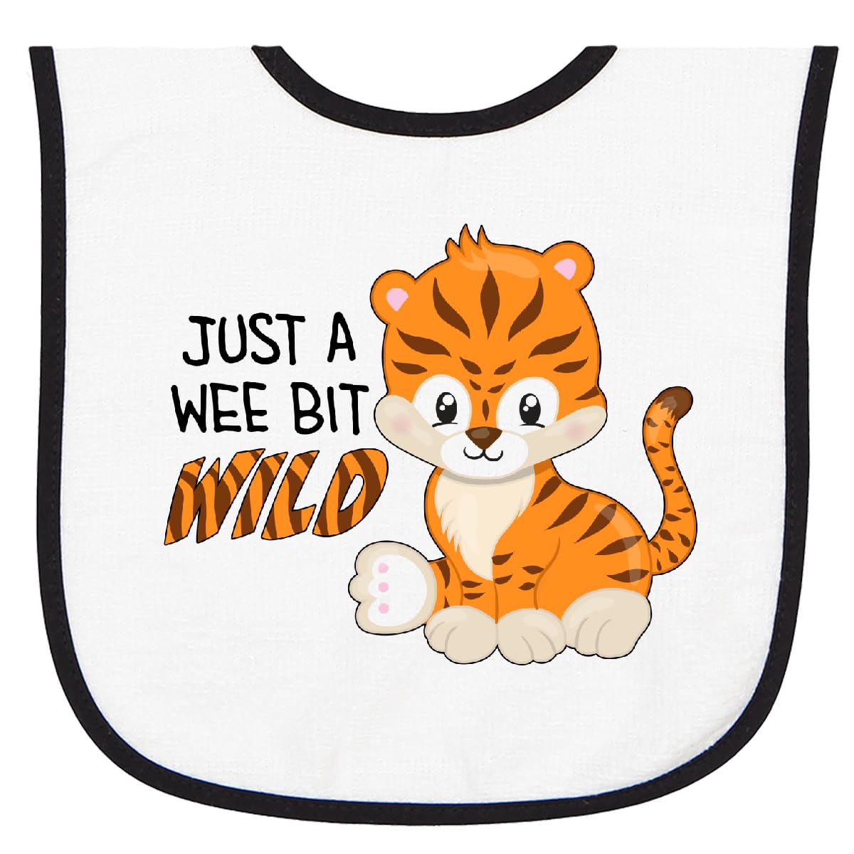 inktastic Just a Wee Bit Wild- Cute Tiger Cub Baby Terry Cloth Bib