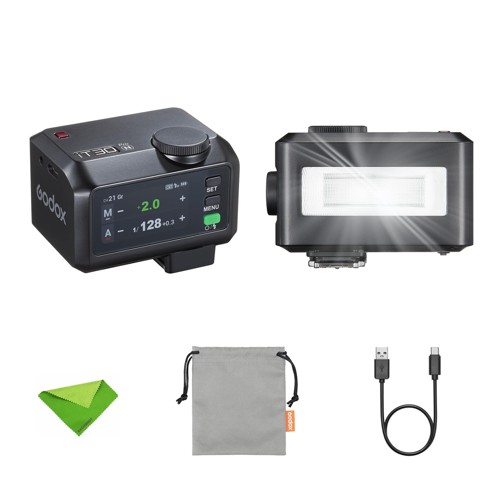 GODOX IT30PRO N Camera Flash With White Diffuser, TTL HSS 1/8000s Flash IT30 PRO N Mini Flashes, Compatible With Nikon ZF Z6III Z8 Z5 Z50II Z50 Zfc Z6II Z30 Z6 Z50II Z7II