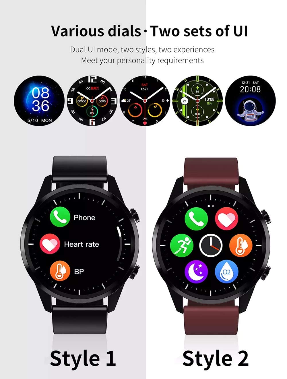 QESTO FDD F35 Smart Watch Uomini Bluetooth Chiamata Quadrante  Personalizzato Fitness Tracker Braccialetto Sport Frequenza Cardiaca  Braccialetto ...