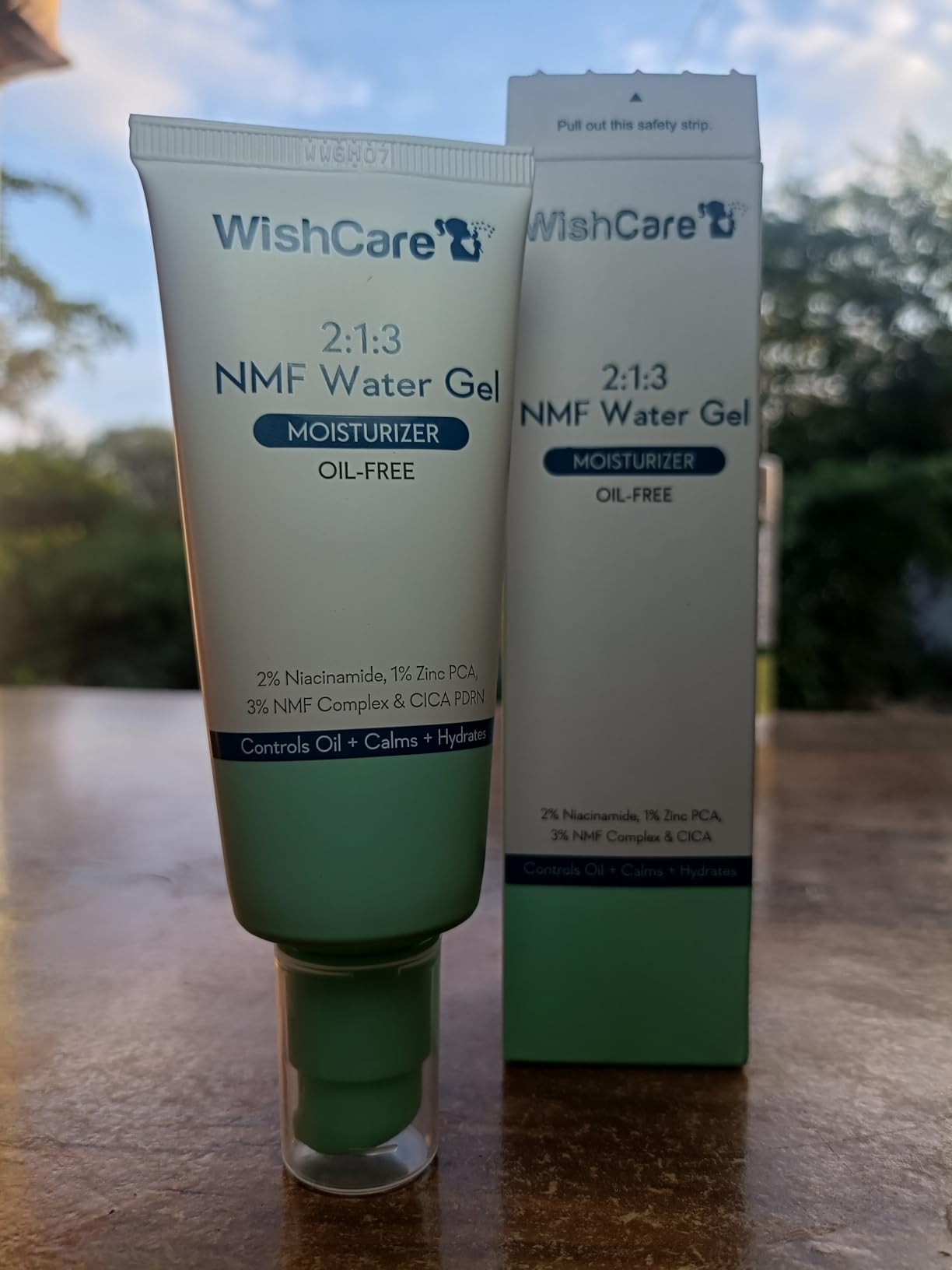 WishCare 2:1:3 NMF Water Gel Moisturizer for Oily & Sensitive Skin|Oil-Free|Controls Oil & Hydrates - 50 ml