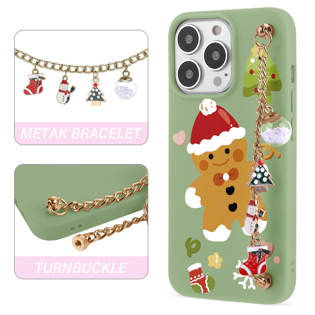 Yoedge Collier Coque Pour Iphone 12/iphone 12 Pro 6,1" Avec 3D Noël