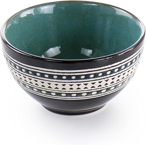 Miniatura 6 de Elama Blue Sage - Vajilla de cerámica de 16 piezas con doble tazón, color azul