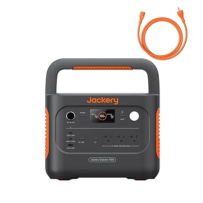 Jackery Explorer 1000 v2 Portable Power Station,1070Wh LiFePO4 Battery,1500W AC/100W USB-C Output, 1 Hr Fast Charge, Solar Generator for Camping,Emergency, RV, Off-Grid Living(Solar Panel Optional)