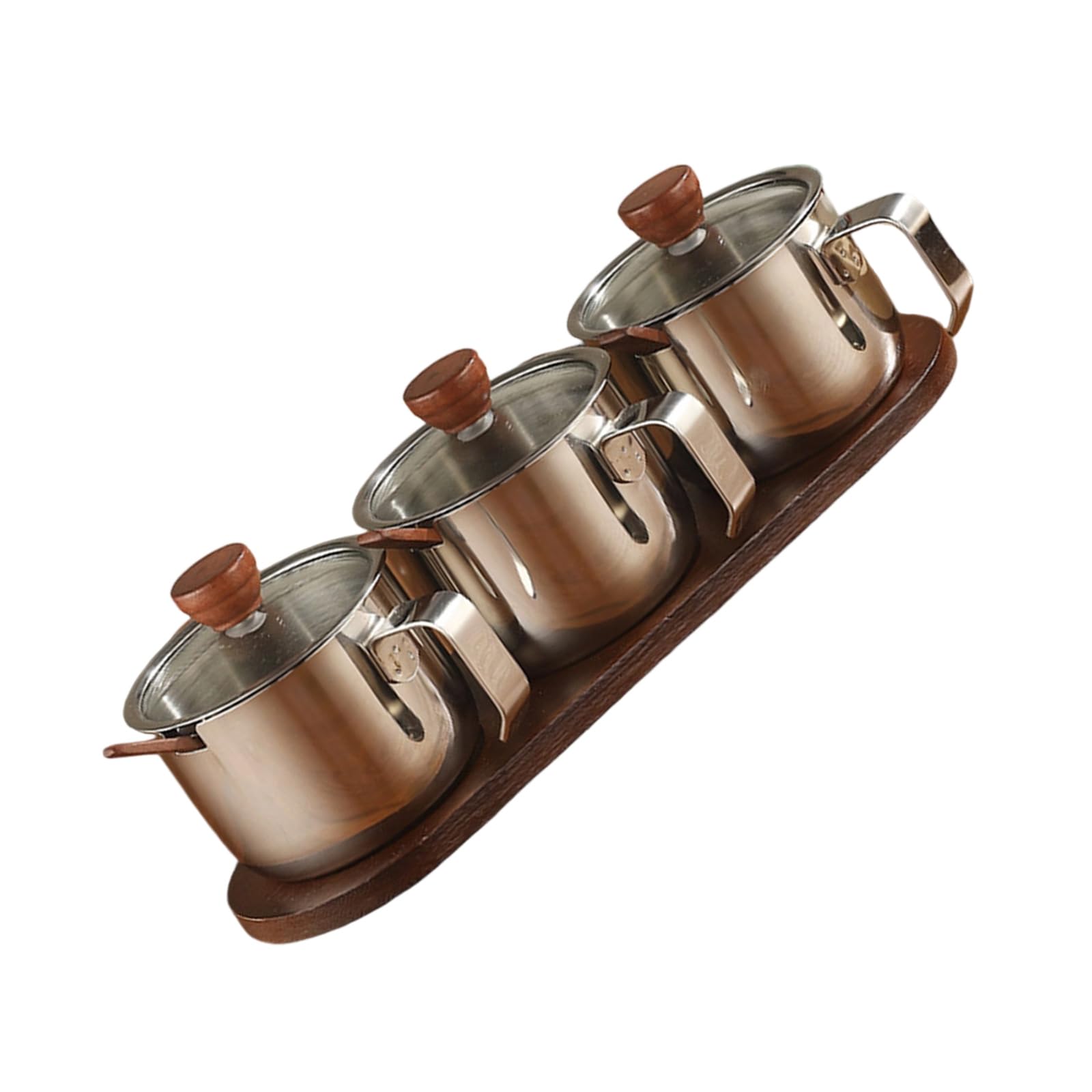 TFAOYS Against Oxidation Kitchen Seasoning Bottles with Wide Opening Plan and Natural Wooden Planner 4 Pack Tight Rustless Seasoning Canisters Kitchen Storage