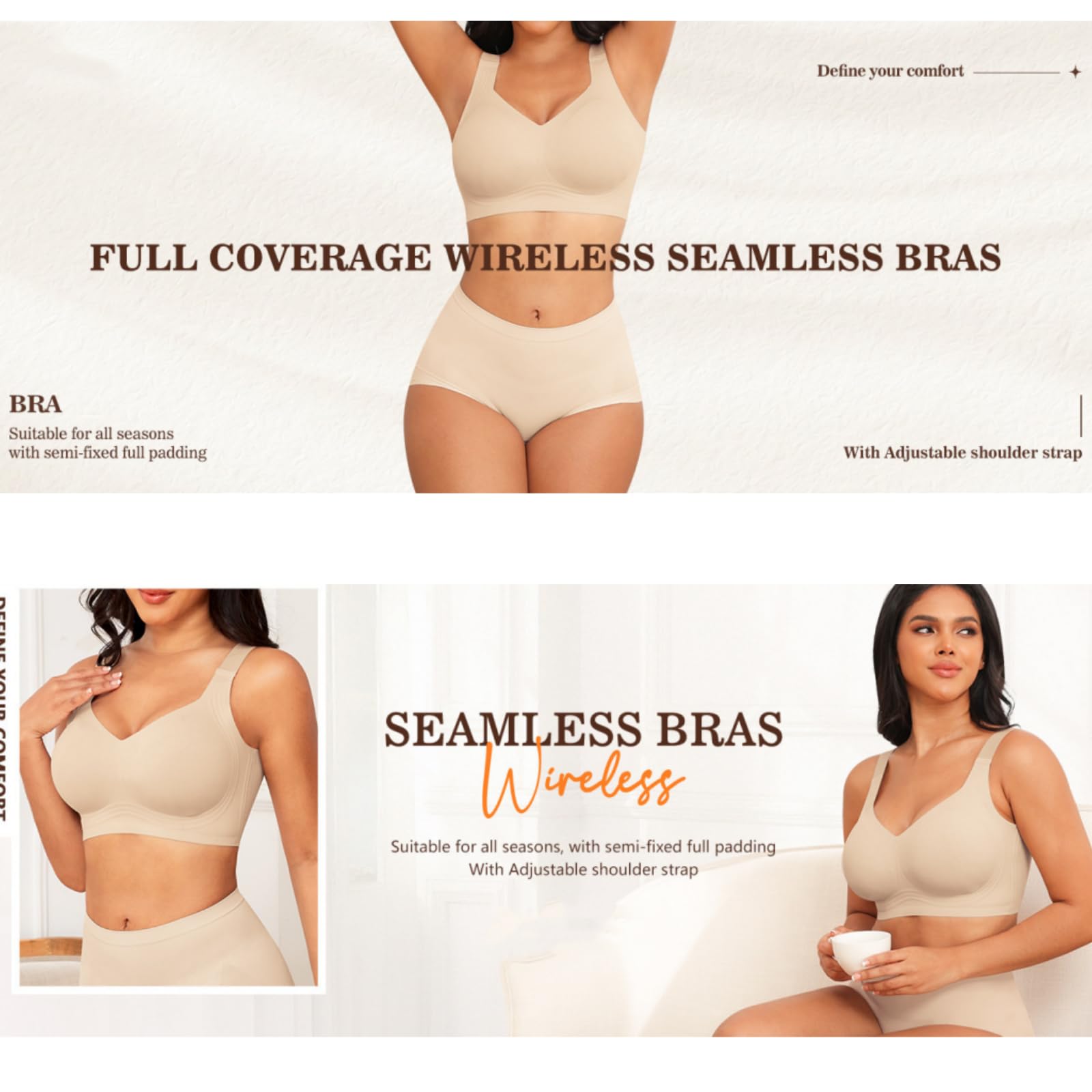 Set de 3 sujetadores para mujer «Jelly»: sin aros y con efecto push-up