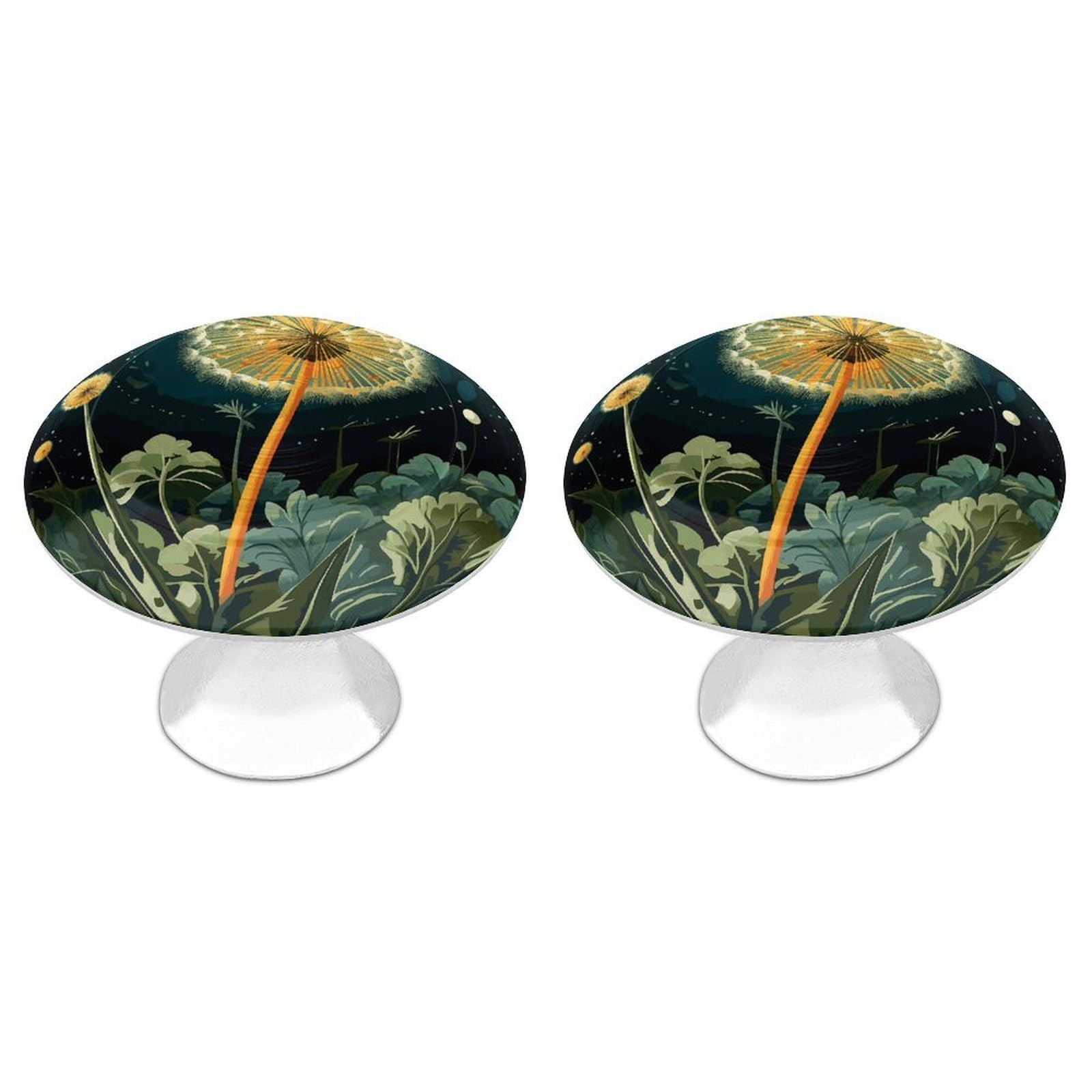 Btcowzrv Style Dandelions At Night 2 Pack Cabinet Knobs Drawer Pulls