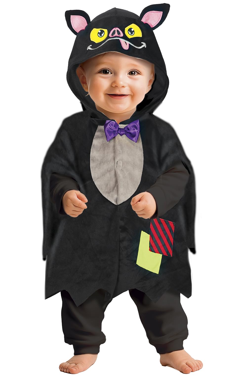 FIESTAS GUIRCA | Baby Bat Fancy Dress Costume (18-24 Months) - Hood and Poncho - Animal Costumes for Halloween, Carnival and Fancy Dress Parties - Ideal for Babies and Toddlers - Black