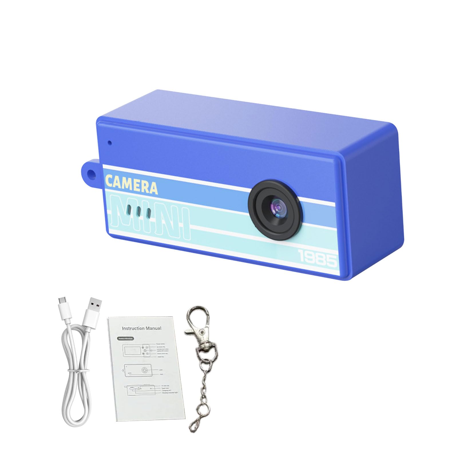 Dpofirs Mini Fotocamera Portachiavi, Fotocamere Digitali retrò HD 1080P da 12 MB, Piccola Fotocamera Portatile con Schermo da 0,96" per la Registrazione di Studi di Viaggio, Grandangolo (BLUE)