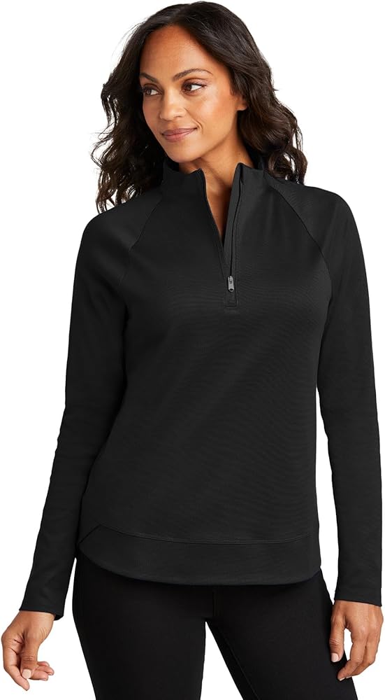 Port Authority Ladies Cypress 1/4-Zip LK870, Deep Black, X-Small