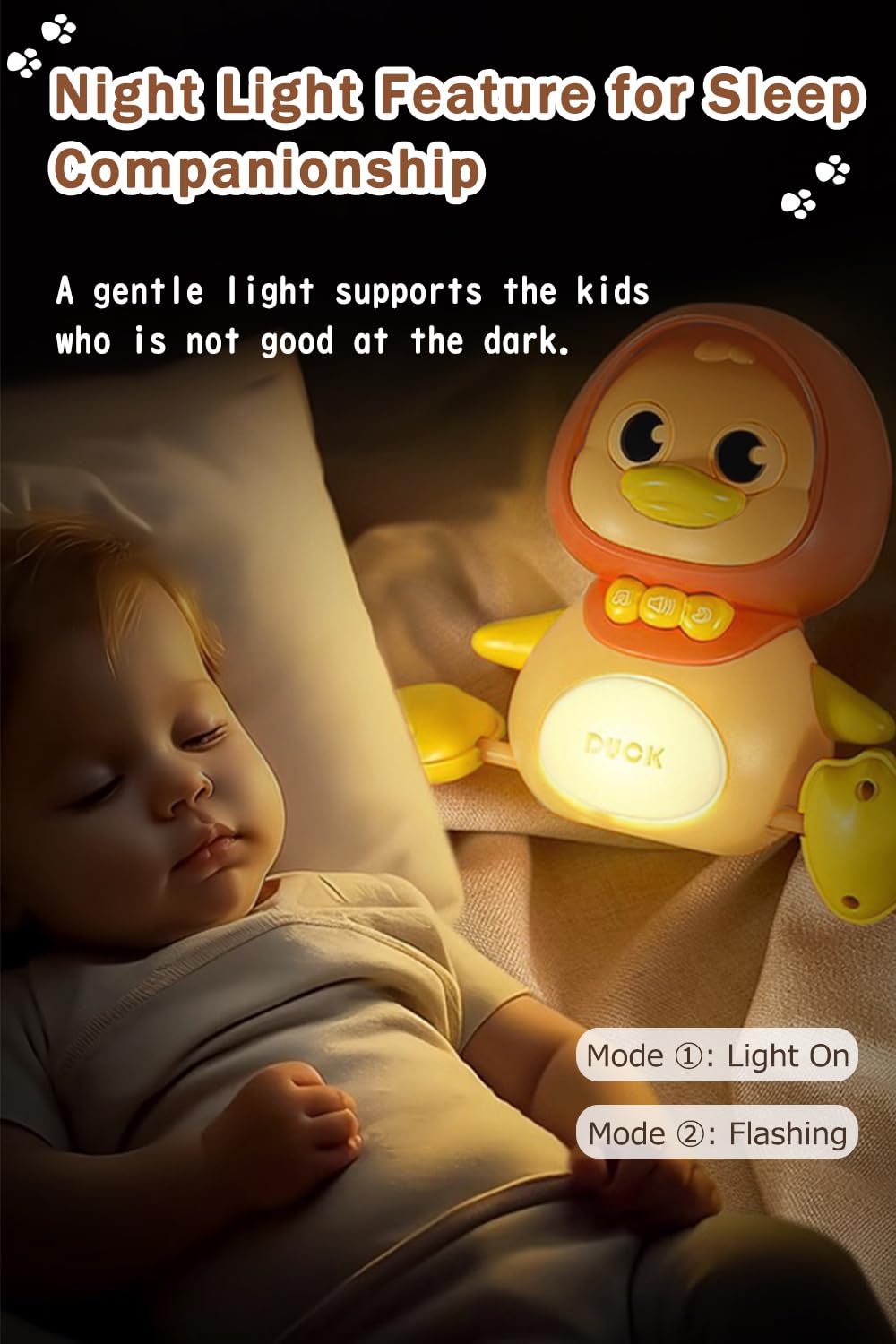Juego de 4 juguetes para gatear para bebés, patos magnéticos que se balancean para bebés, juguetes para el tiempo boca abajo con música y luces, regalo de primer cumpleaños para niños y niñas 4