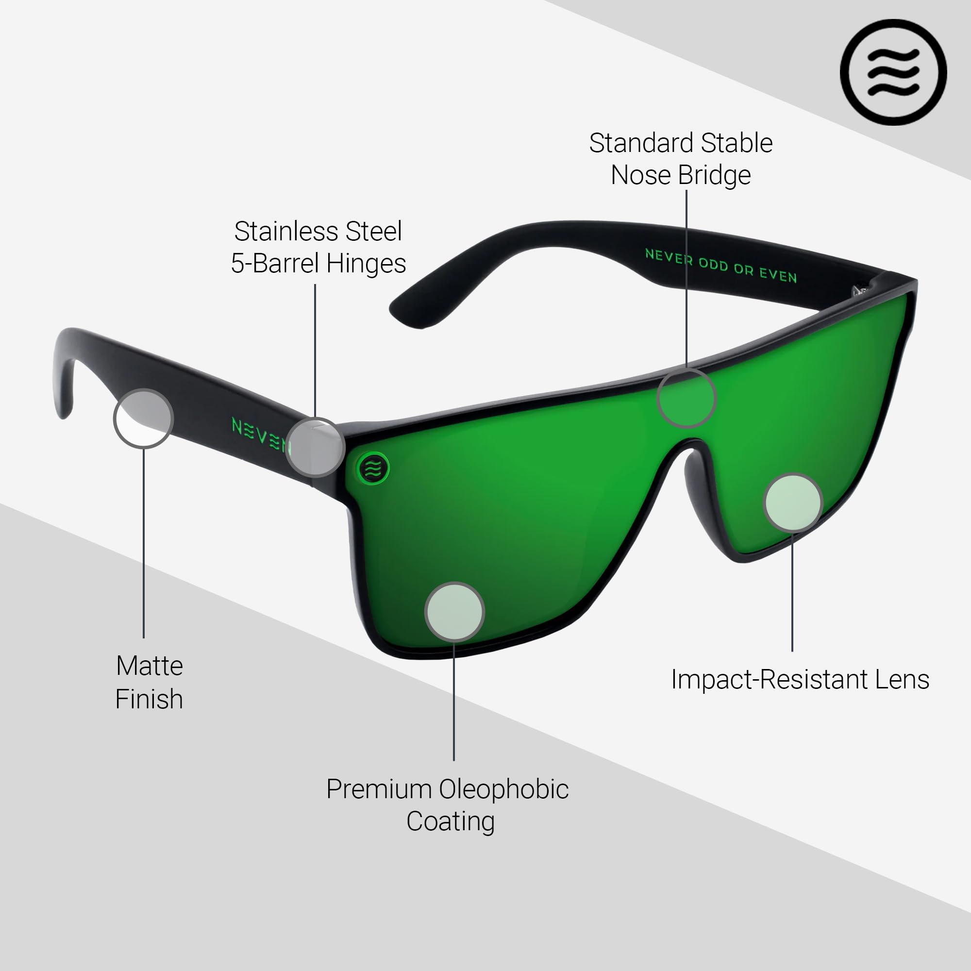 NEVEN Legend TR90 - Lentes de sol polarizados para hombres y mujeres, lentes de sol deportivos de ajuste grande/XL para estilos de vida activos