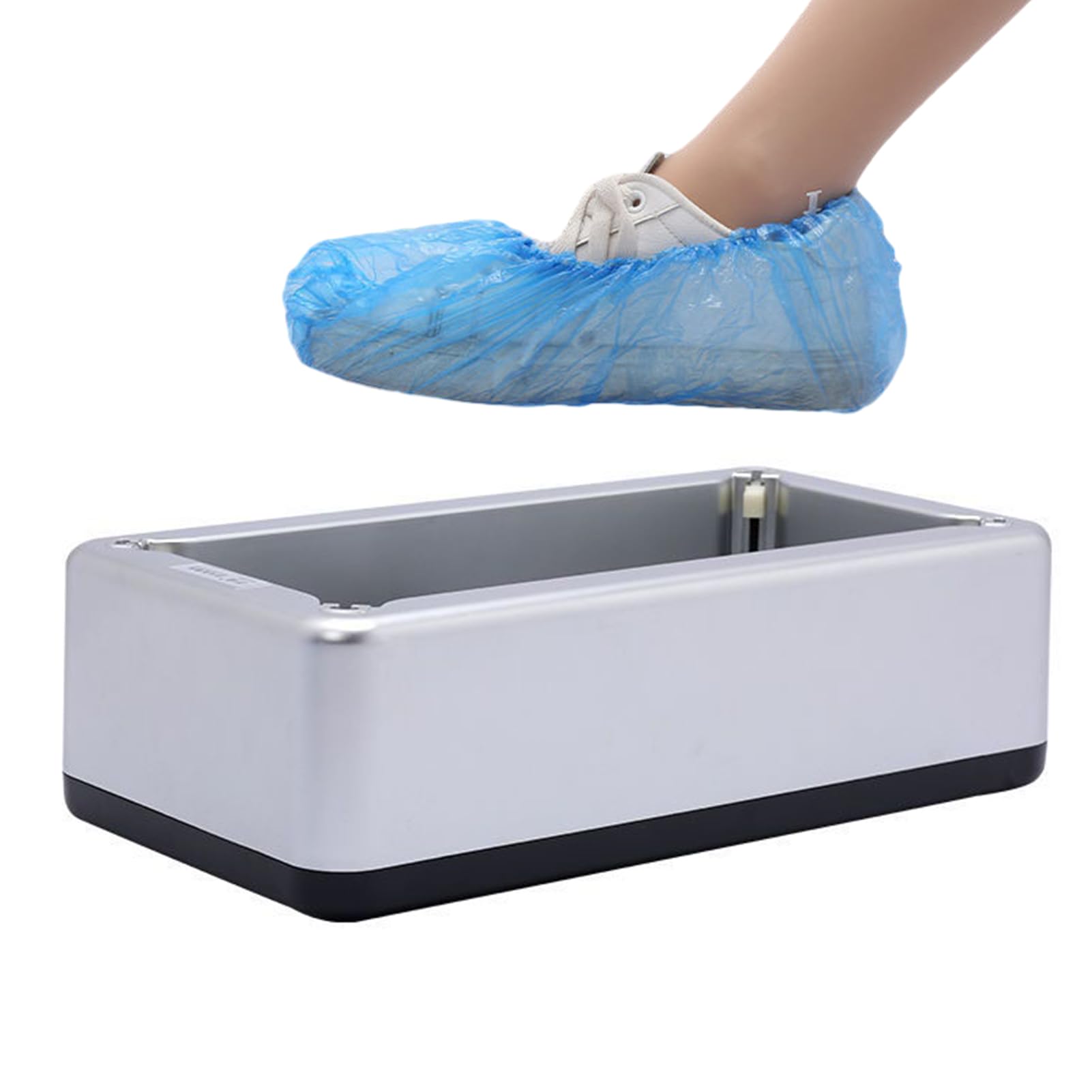 Macchina copriscarpe, dispenser automatico di copriscarpe con 100 copriscarpe, copriscarpe usa e getta per casa, hotel, fabbriche, argento