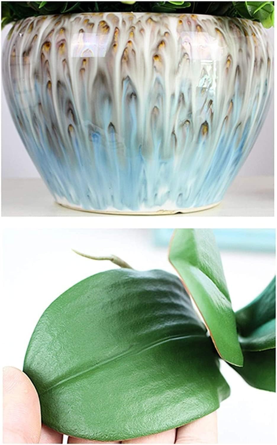 Decorare con Fiori Artificiali, Orchidea Artificiale in Poliuretano Fiori Artificiali Phalaenopsis con Vaso in Ceramica Fiore Artificiale in Vaso 65 cm Fiori Artificiali Finti
