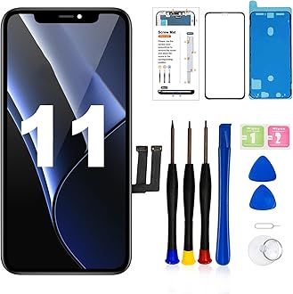 LMQ for iPhone 11 LCD Screen Replacement 6.1 Inch Frame Assembly LCD Display and 3D Touch Screen Digitizer with Repair Tools Kit for A2111, A2223, A2221 with Waterproof Adhesive Tempered Glass