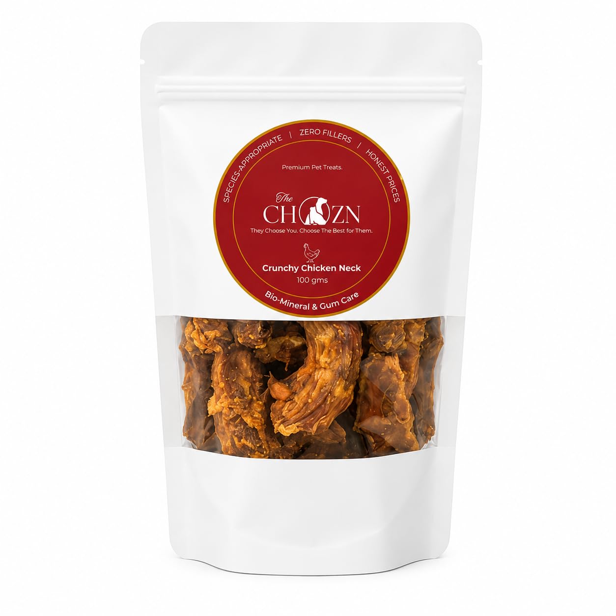 The Chozn Dehydrated Chicken Neck with Pumpkin for Dogs, Natural Calcium Rich Digestive Care Treats-image-24