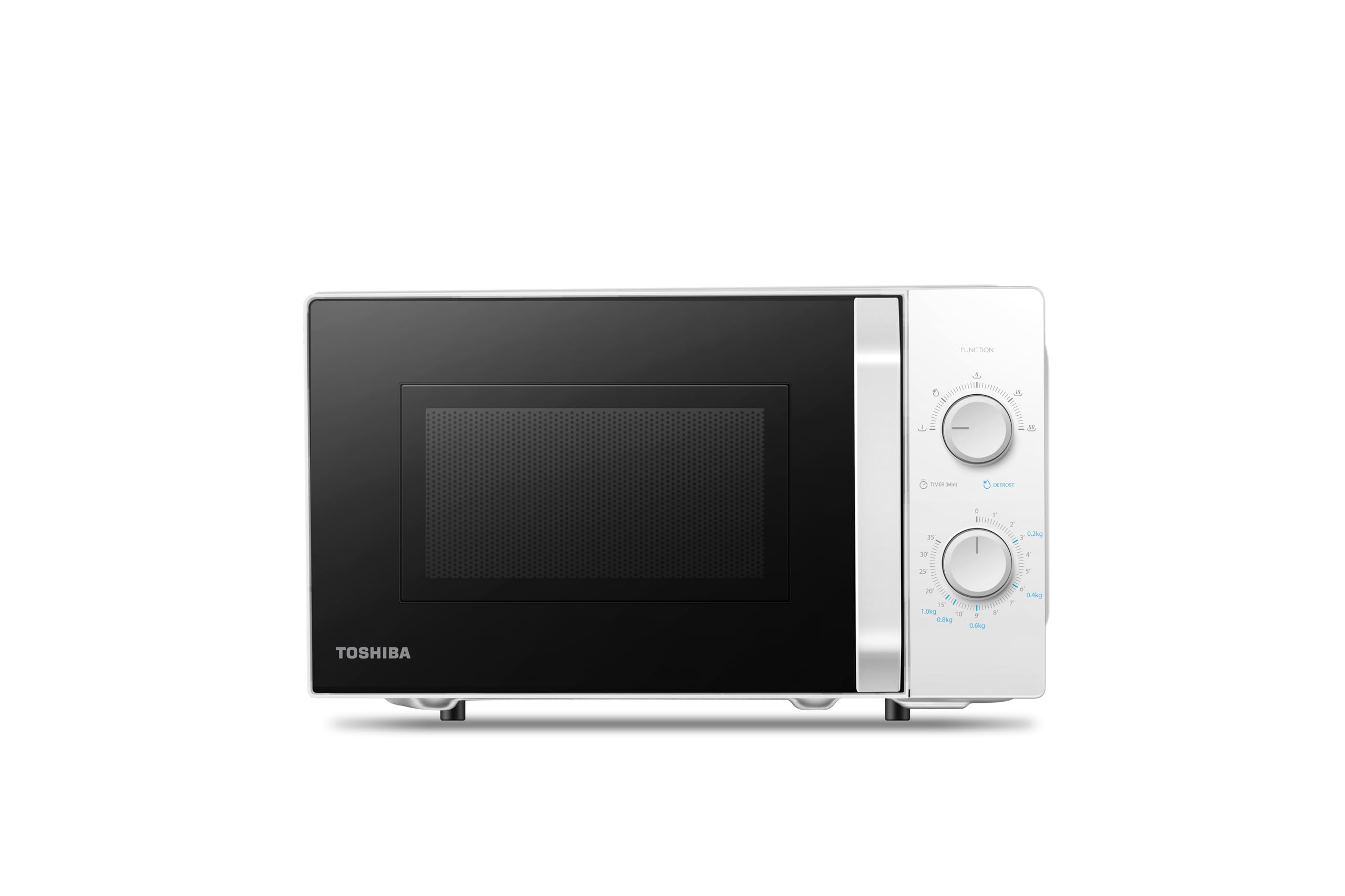 Toshiba MW2-MM20P(WH) Forno a microonde standard, 20 litri, 800 W, 5 livelli di potenza con pratica funzione di sbrinamento, illuminazione interna a LED, bianco