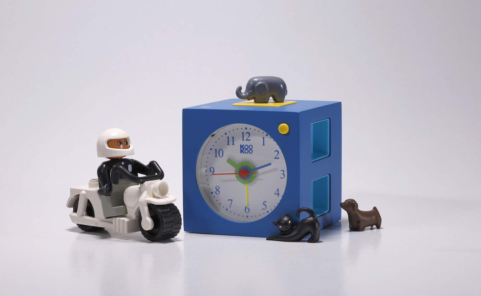 KOOKOO KidsAlarm Blau, Kinderwecker mit 5 Bauernhoftieren und echten Aufnahmen