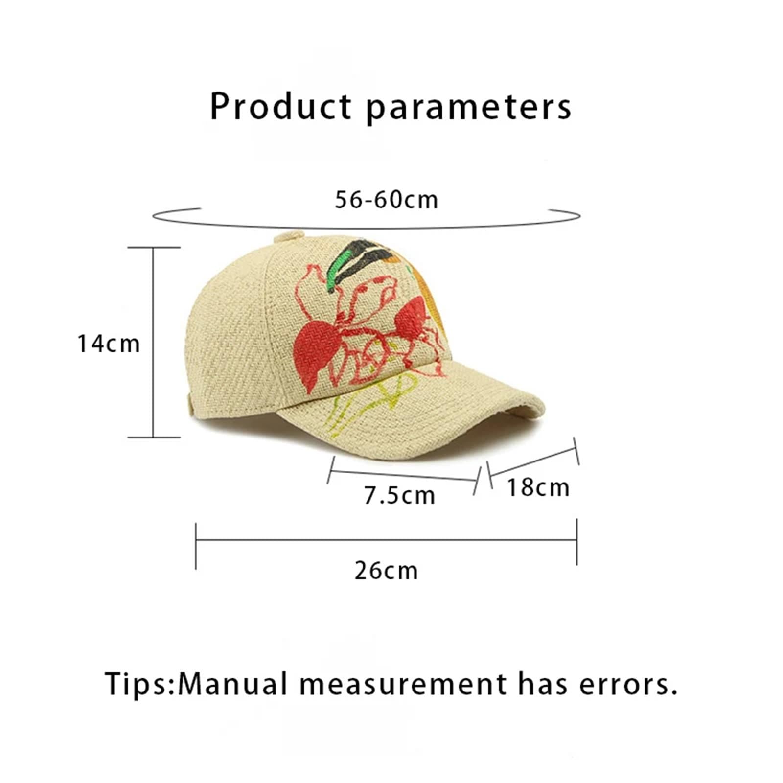 Berretto da Baseball Graffiti Art Dipinto a Mano - Cappello di Paglia Unisex per Lo Stile da Spiaggia Primaverile ed Estivo