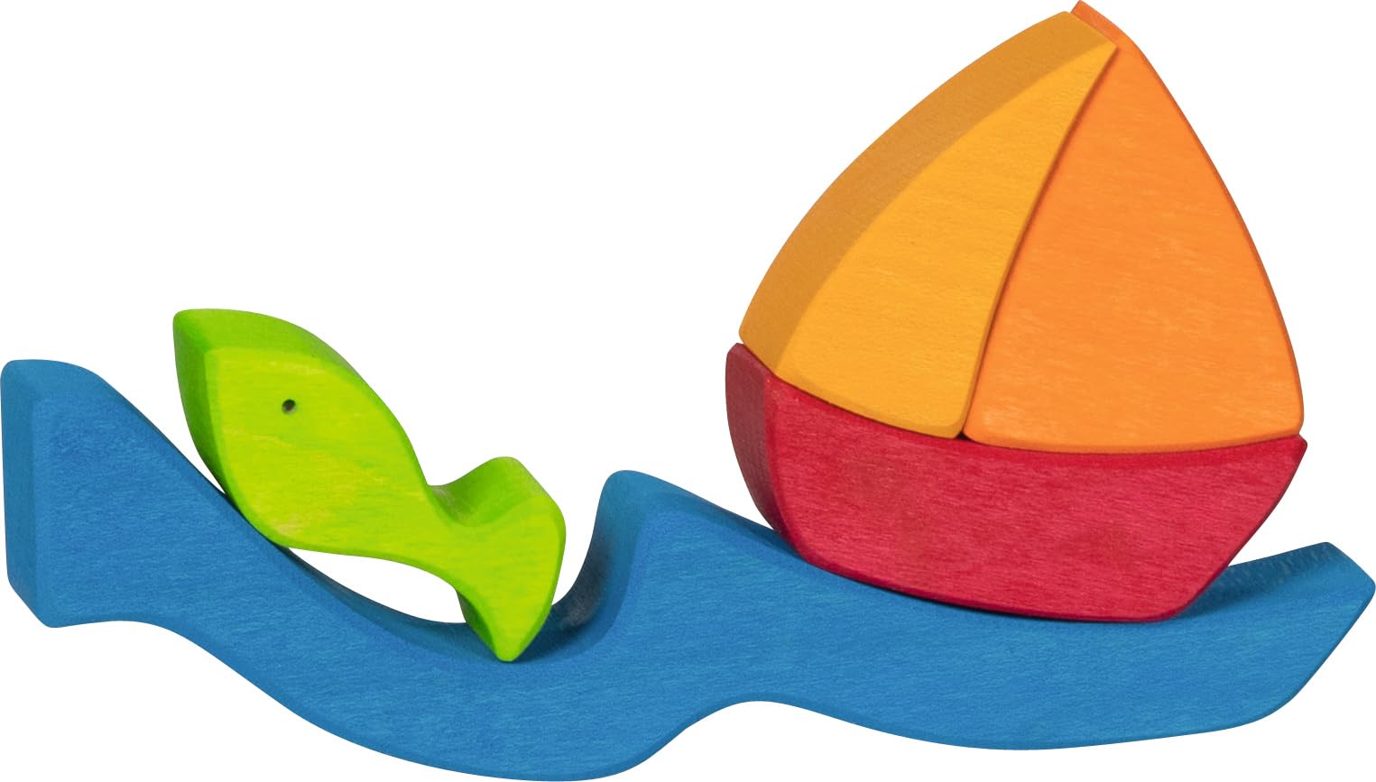 goki 58362 - Bausteine Ozean aus hochwertigem Ahornholz Evolution - Bunte Farben auf Wasserbasis - fördert die Kreativität und Fanatsie - Made in EU