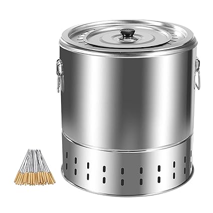 CLUB BOLLYWOOD Barbecue Bucket Grill Windproof Charcoal Grill for Grilling Beach Trailers| Yard, Garden & Outdoor Living | Outdoor Cooking & Eating |1x Large Barbecue Bucket Grill, 28x Skewers