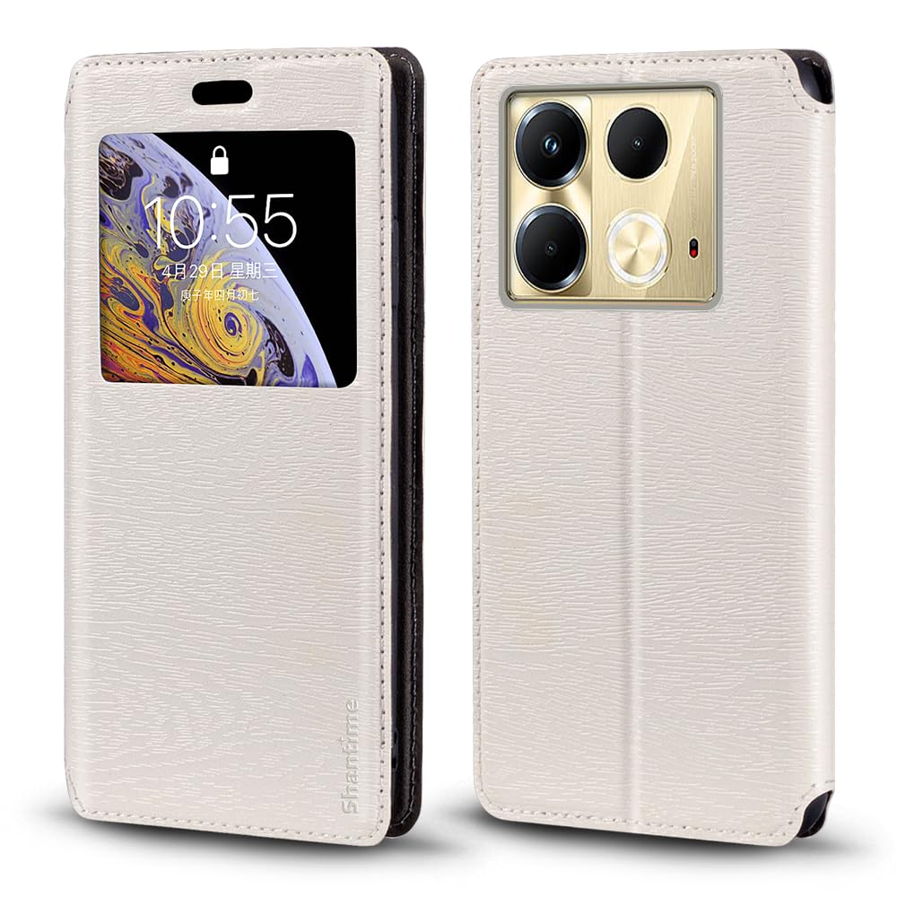 Invisible Magnetic View Window PU Leather Flip Case Compatible