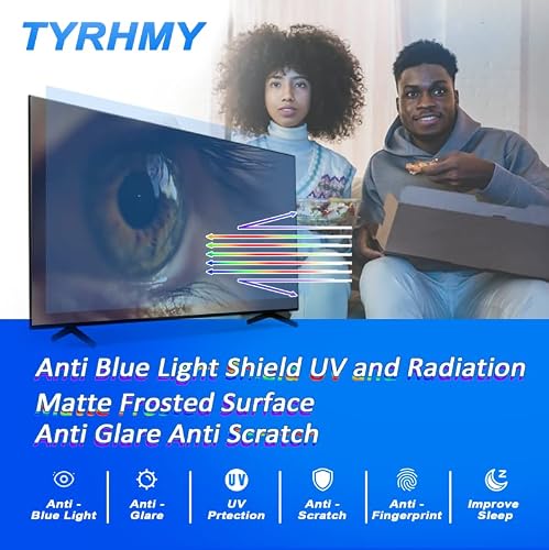 Anti Glare Tv Screen Protector For 43 Inch Lcd, Led Etc, Out Blue Light, Anti Uv Relieve Eye Strain, New Upgrade Frosted Surface Anti Scratch, No Bubbles #TOP1