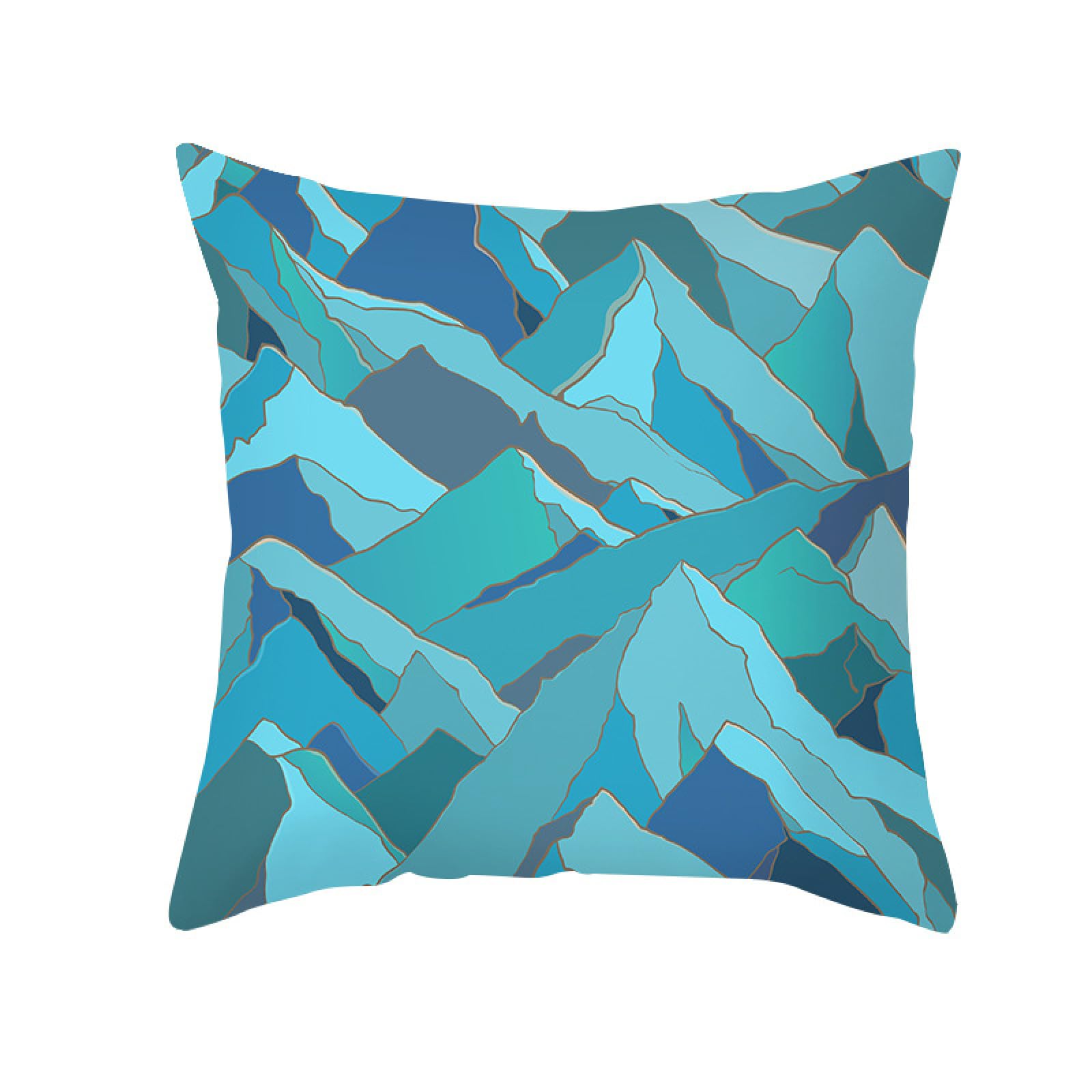 Cushion Covers Blue Mountain Pillow Cases Soft Linen Cushions with Covers Included Washable Sofa Cushions with Invisible Zip Pillowcase Breathable Pillow Cover 50x50 Cushion Cover 1 Pack