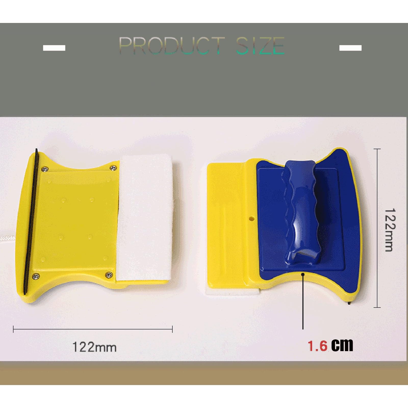 Lavavetri magnetico adatto for finestre a pannello singolo da 8-15 mm, strumento di pulizia magnetico bifacciale, con corda di sicurezza(8-15mm)