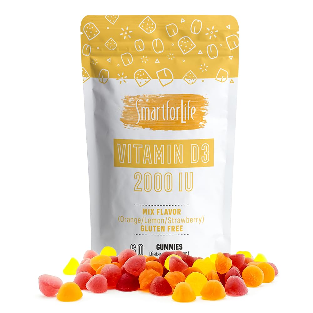 Smart for Life Vitamin D3 Gummies - High Absorption Vitamin D3 - Great for Immune Support & Bone Strength - Vitamin D Gummies for Adults or Kids - 60 Count