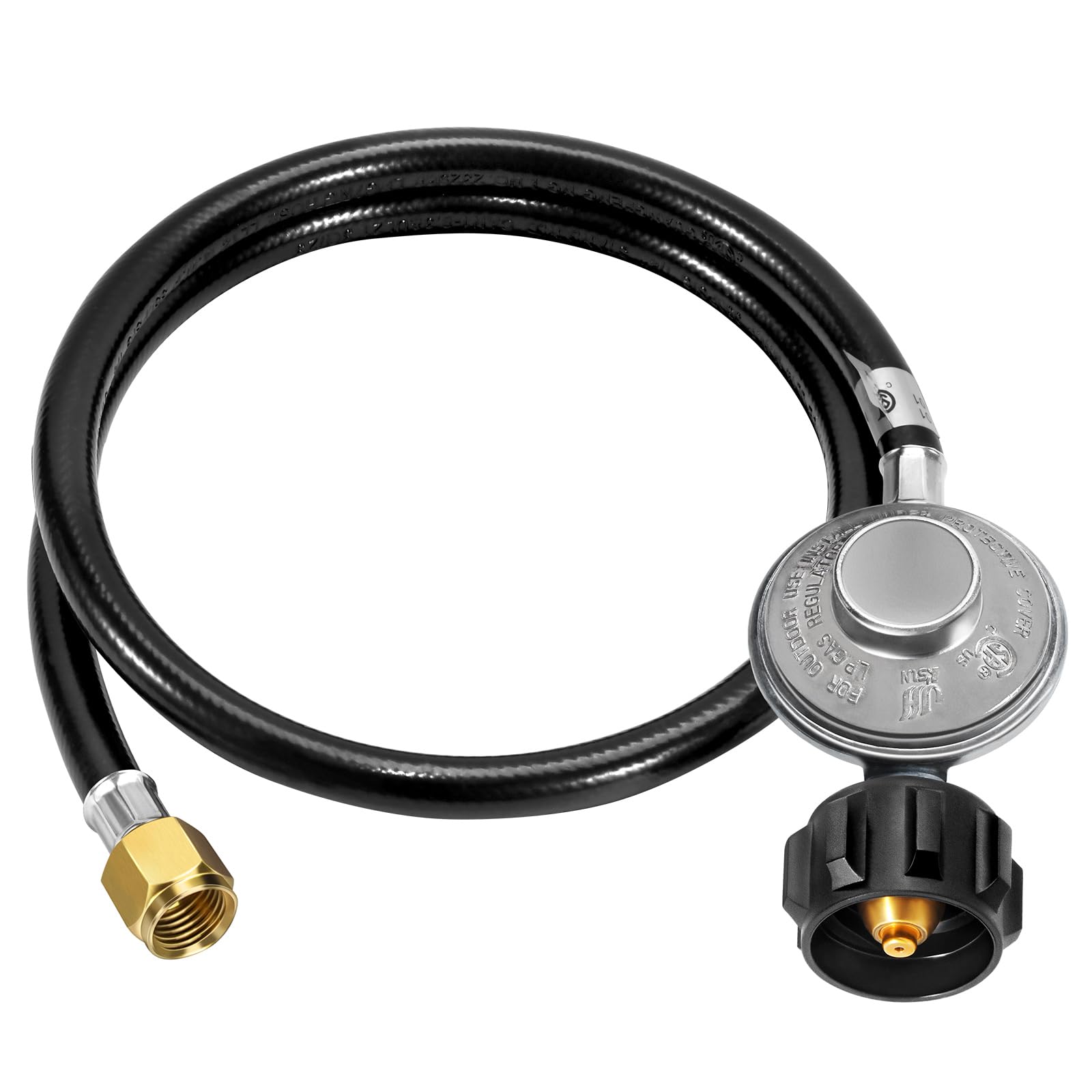 GasSaf 3FT Propane Regulator with Hose, Low Pressure Propane Gas Parts for Weber Grill, Blackstone Grills, Heaters, Fire Pits and More