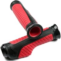 Vista 3 de Empuñaduras de gel para manillar rojo con tapa negra compatible con Honda ST1100 1998