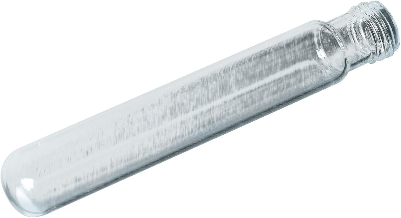 Corning Pyrex 9826-20X Borosilicate Glass Round Bottom Screw Cap Reusable Culture Tubes with PTFE Lined Phenolic Caps, 34mL Capacity, 20mm O.D. x 150mm Height (Case of 192)