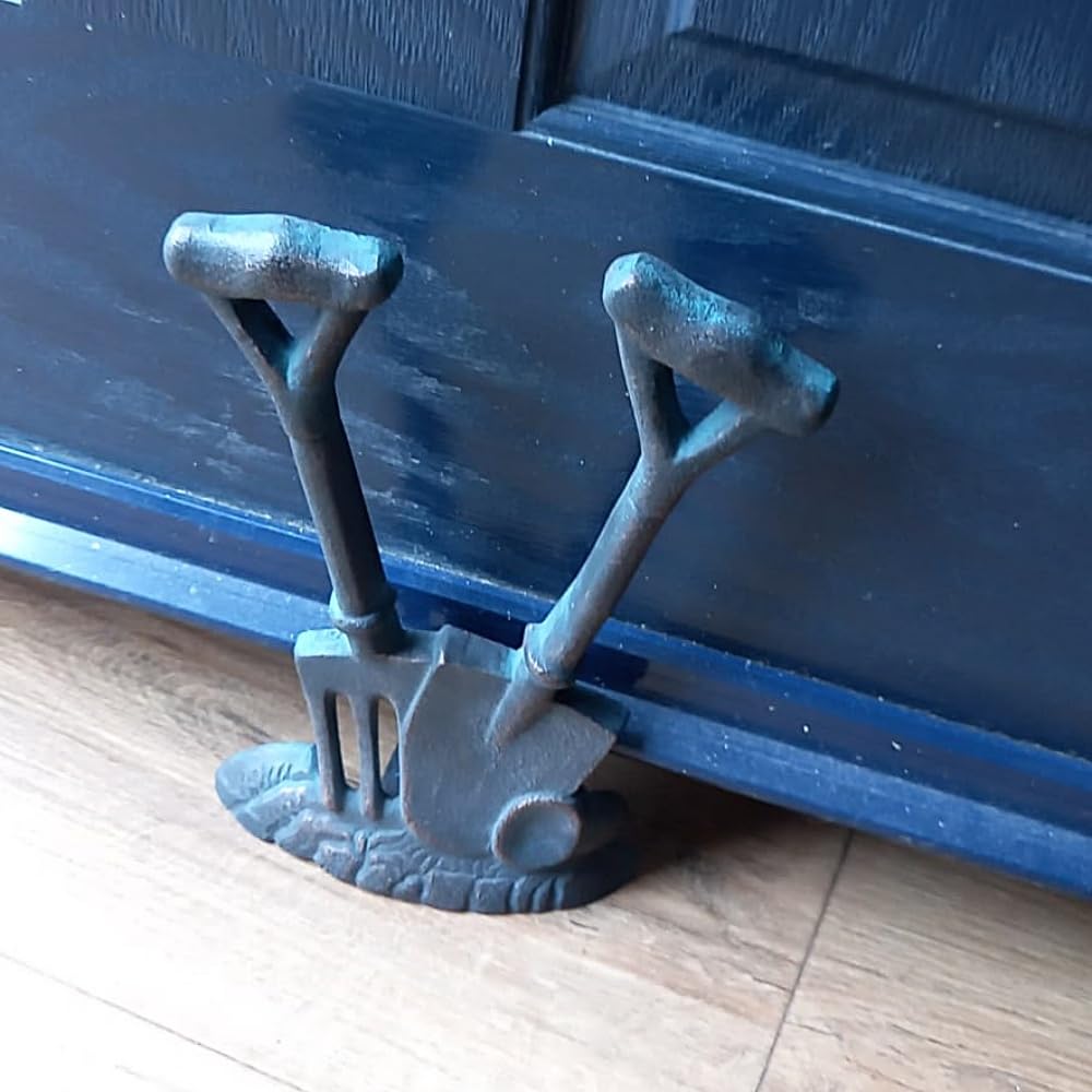 Inspirational Gifting Spade and Fork Cast Iron Doorstop Bronze
