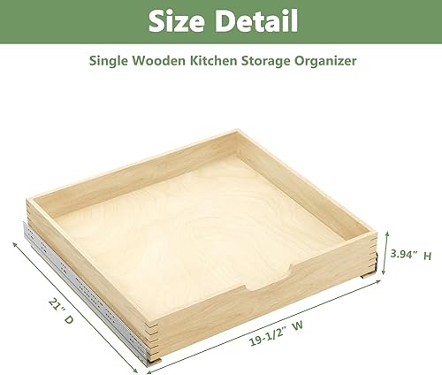 Miniatura 7 de LOVMOR Organizador de gabinete extraíble de 13 pulgadas de ancho x 21 pulgadas de profundidad, cajones de gabinete deslizantes con riel de extensión