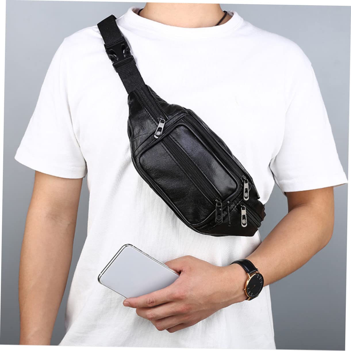 BESPORTBLE De Ceinture En Cuir De Vache Pour Hommes 5 Pièces Pour Téléphone Portable Course À Pied